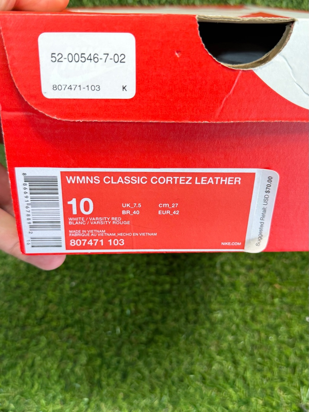 Nike WMNS Classic Cortez Leather Forrest Gump White Red 807471-103 Size 10 NEW - Picture 7 of 8